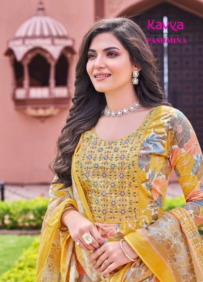 Pashmina Vol 6 By Kavya Embroidery Neck Cotton Readymade Suits Wholesale Suppliers In Mumbai
